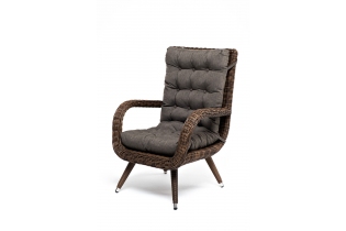 MR1000799 кресло плетеное с подушками, цвет коричневый
